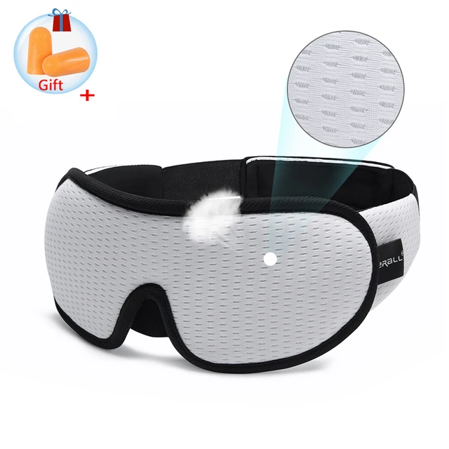 3D Sleeping Mask 100% Blackout Blindfold Sleep Mask for Eyes Smooth Sleep Eye Mask Sleeping Aid Eye Mask for Travel Slaapmasker Type-A-White
