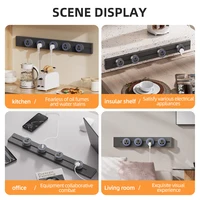 เต้ารับแบบรางพร้อมสวิตช์ คุณภาพสูง เต้ารับไฟฟ้าติดผนัง มาตรฐาน EU UK US FR ใช้ได้ทั่วไป สำหรับบ้าน ห้องครัว ห้องน้ำ สำนักงาน 5