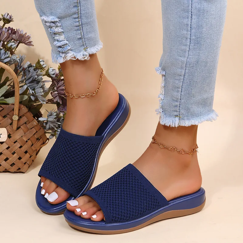 Women Sandals Soft Flat Sandals Summer Sandals Women Stretch Fabric Summer Elegant Slippers Shoes — view 6