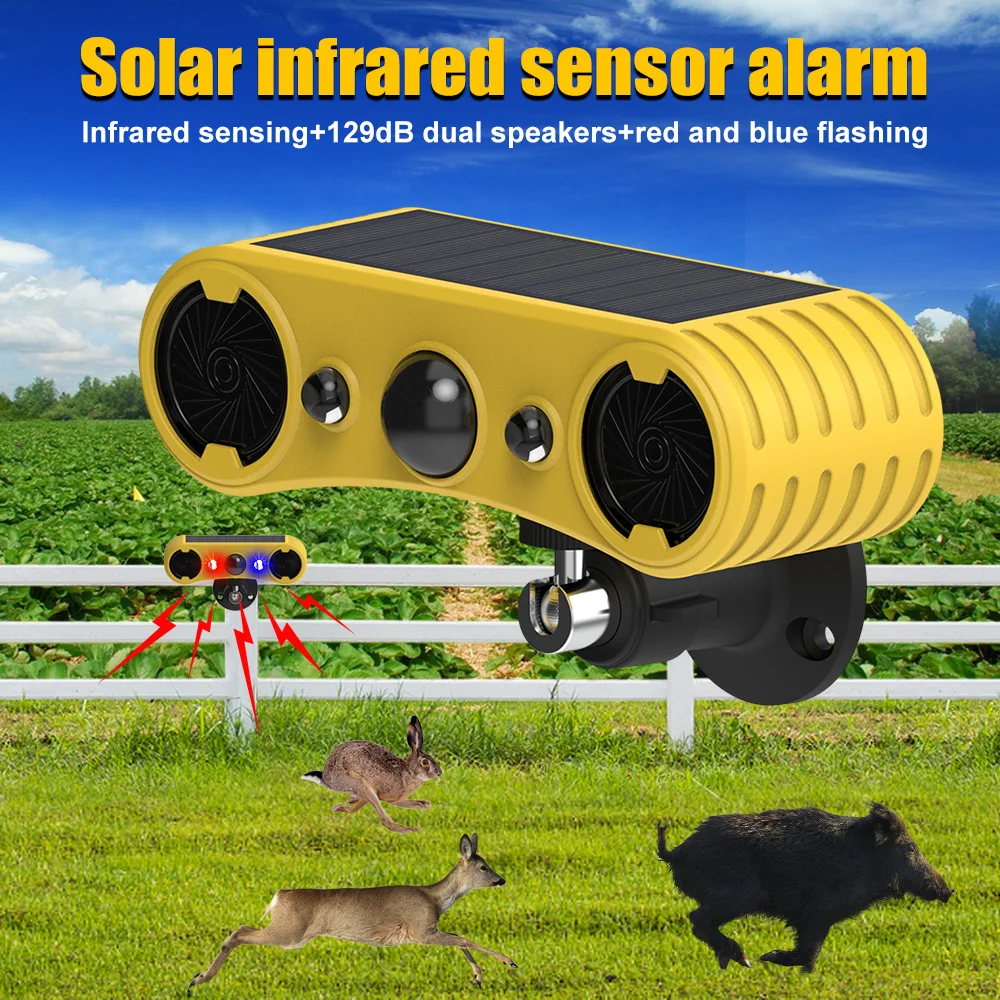 

New Solar Alarm Infrared Induction Sound and Light Alarm High Frequency Ultrasonic