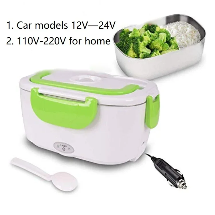 12-24V 110v220v Portable Electric Heated Lunch Box Bento Boxes Auto Car Food Rice Container Warmer For School Office Dinnerware