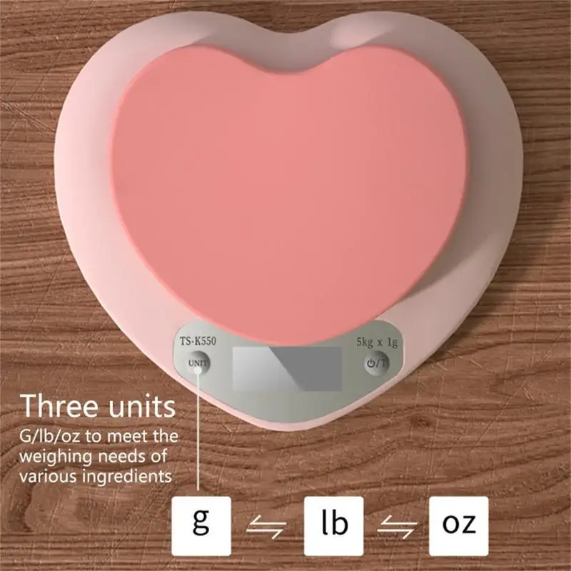 

Digital Kitchen Scale Precision Food Weight Scale With LCD Display And Tare Function Pink Heart Kitchen Scale Precision Baking