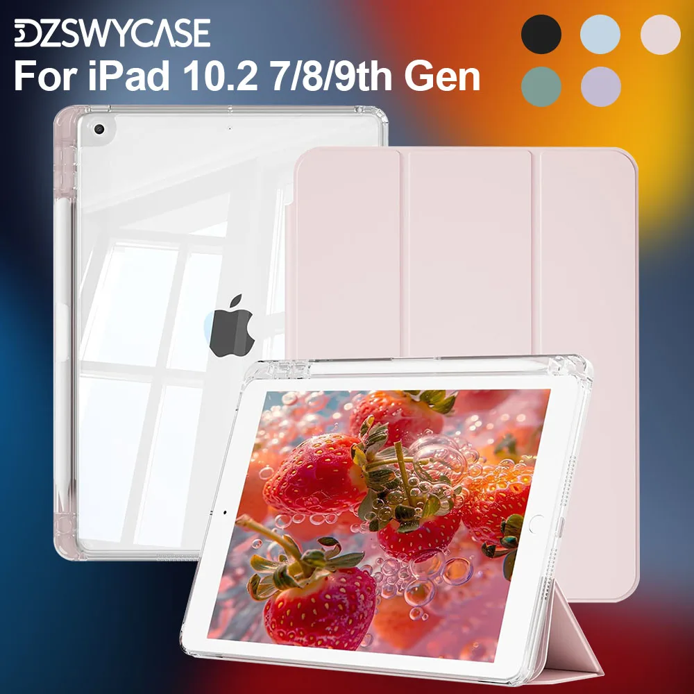 Sleek iPad Case with Pencil Holder and Sleep/Wake Functionality