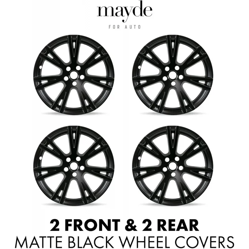 19-Inch Hub Caps fits-Model Y, Replacement Wheel Covers (Set of 4, Matte Black)