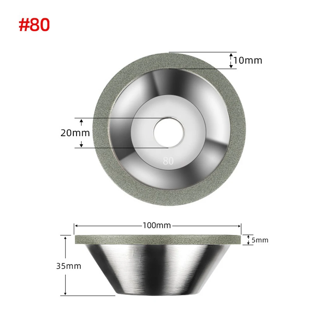 

Diamond Grinding Wheel Cup 100mm Diameter Tungsten Steel Milling Cutter Tool High Efficiency Apply to Various Materials 80#