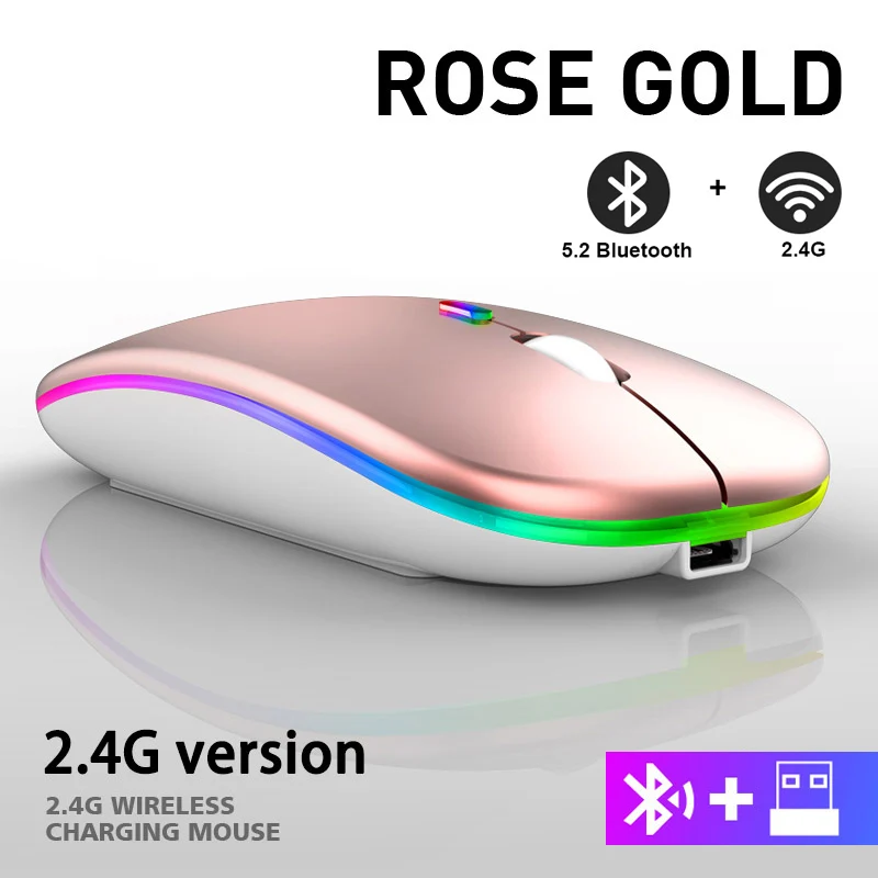 cheap wireless gaming mouse Wireless Mouse RGB Bluetooth Gaming Mouse for Computer Silent Rechargeable Ergonomic Mause with LED Backlit USB Mouse for Laptop silent computer mouse Mice