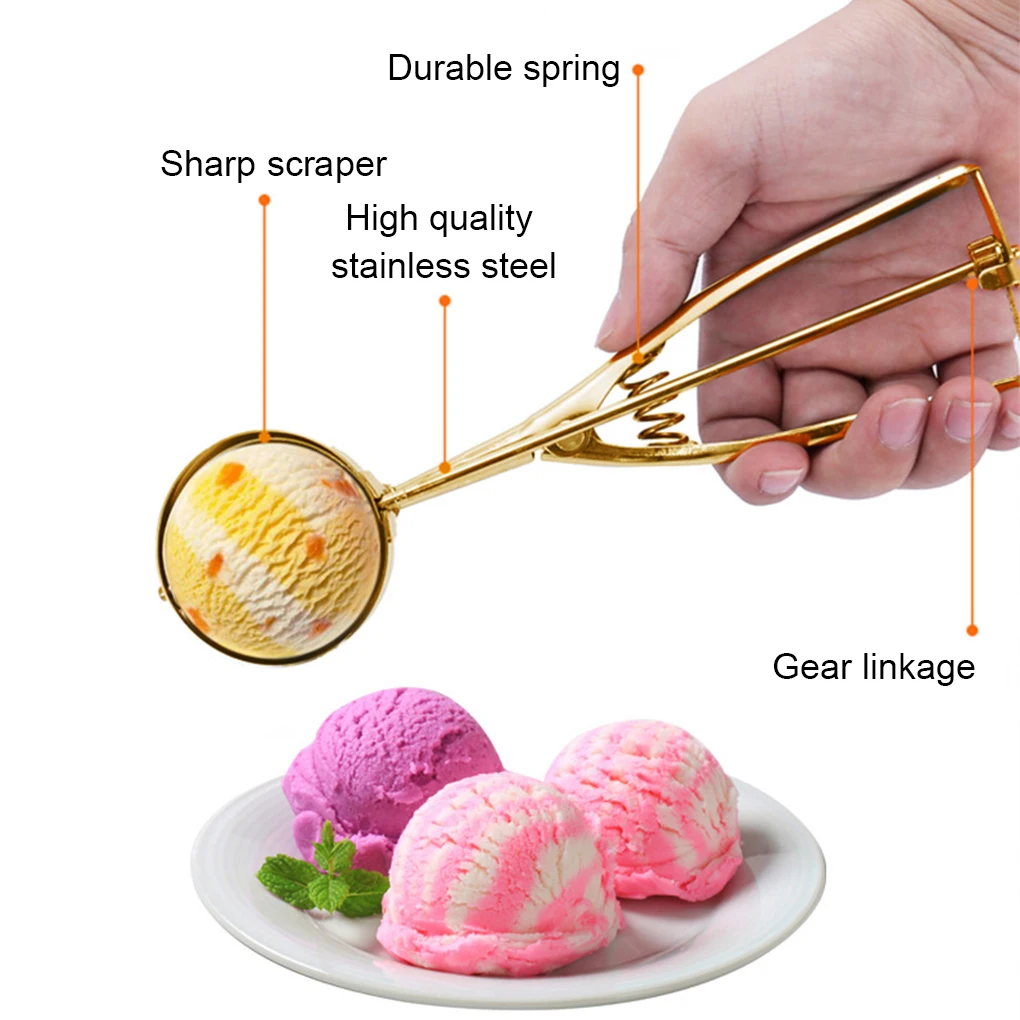 

Золотой зеркальный совок для мороженого из нержавеющей стали, многофункциональный совок для широкого применения, прочный