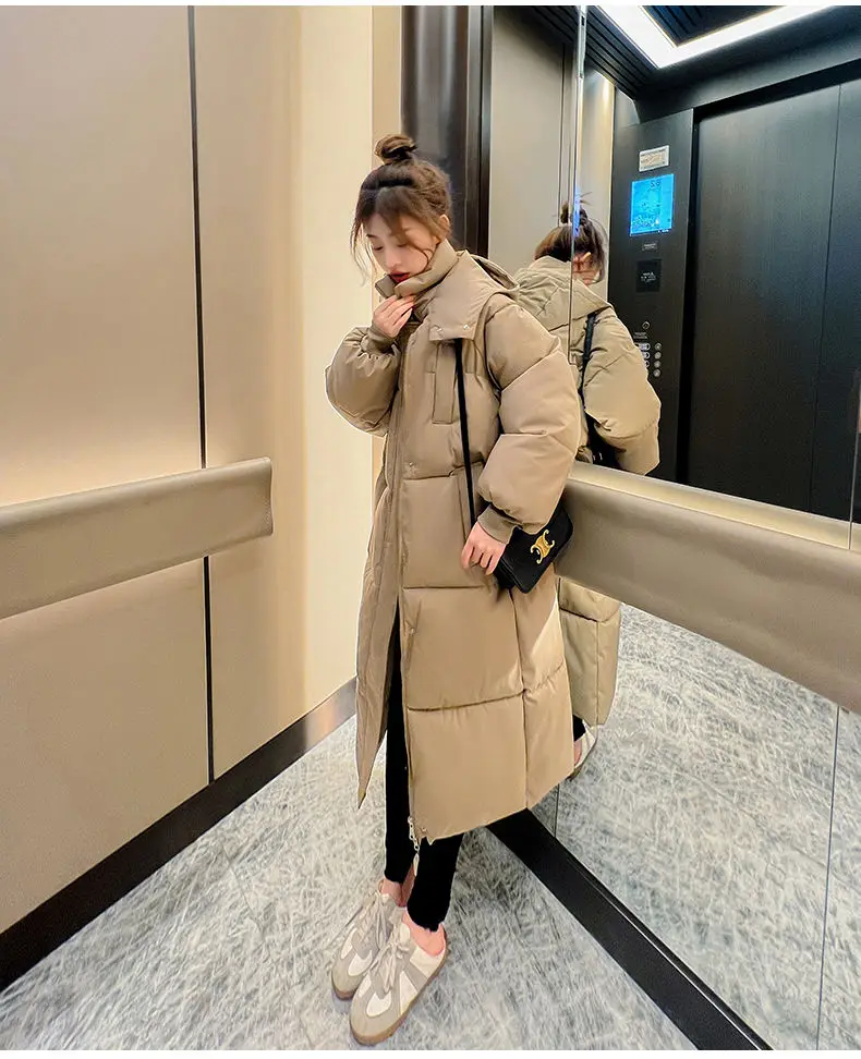 2023 nuove donne piumino di cotone giacca invernale femminile versione di media lunghezza parka sciolto spesso caldo capispalla con cappuccio moda soprabito