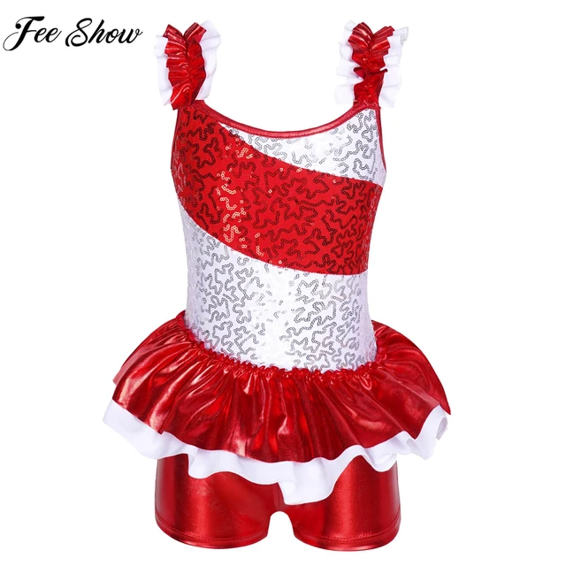 Vestido de Ballet de Navidad para niñas, leotardo de baile, Jazz