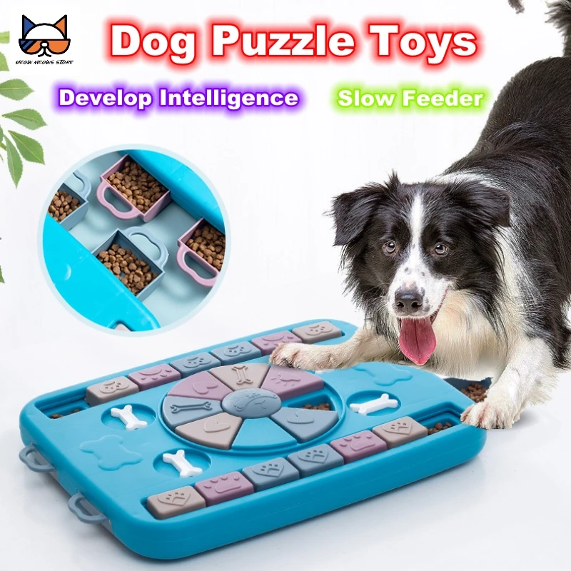 

Dog Puzzle Toys Puppy Training Interactive Game Squeaking Draw Attention Increase Pet IQ Food Dispenser NonSlip Slow Feed Bowl