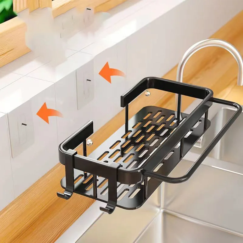 Bathroom Shelf Kitchen Storage Organizer Aluminum Alloy Shower Shelf Bathroom Accessories No Drilling Wall Shelf 2