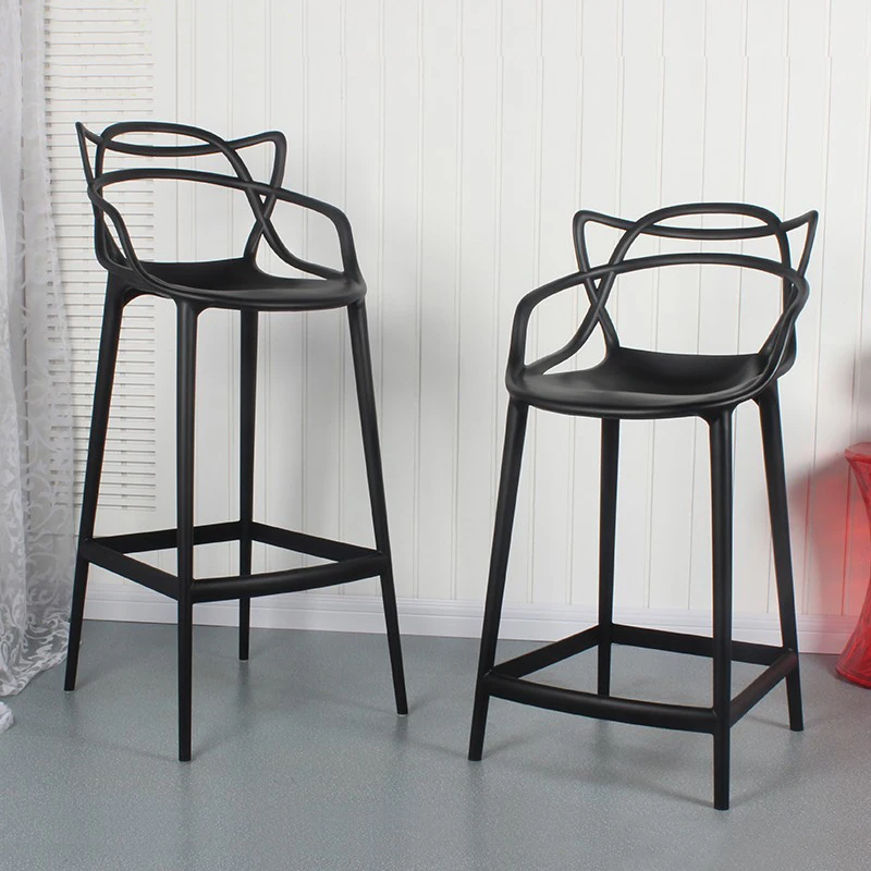 

Black Design Bar Stools Height Long Modern Ergonomic Aesthetic Computer Dining Chairs Comfortable Taburete Alto Home Furniture