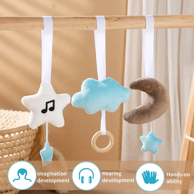Baby Star Moon Pendant Stuffed Toys Babies Newborn Interactive Accessories Crib Hanging Decoration Baby Soft Toys 0 12 Months 2