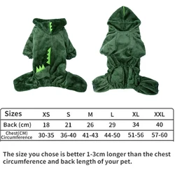 Cozy Blue Dinosaur Hooded Pet Coat - L (Green)