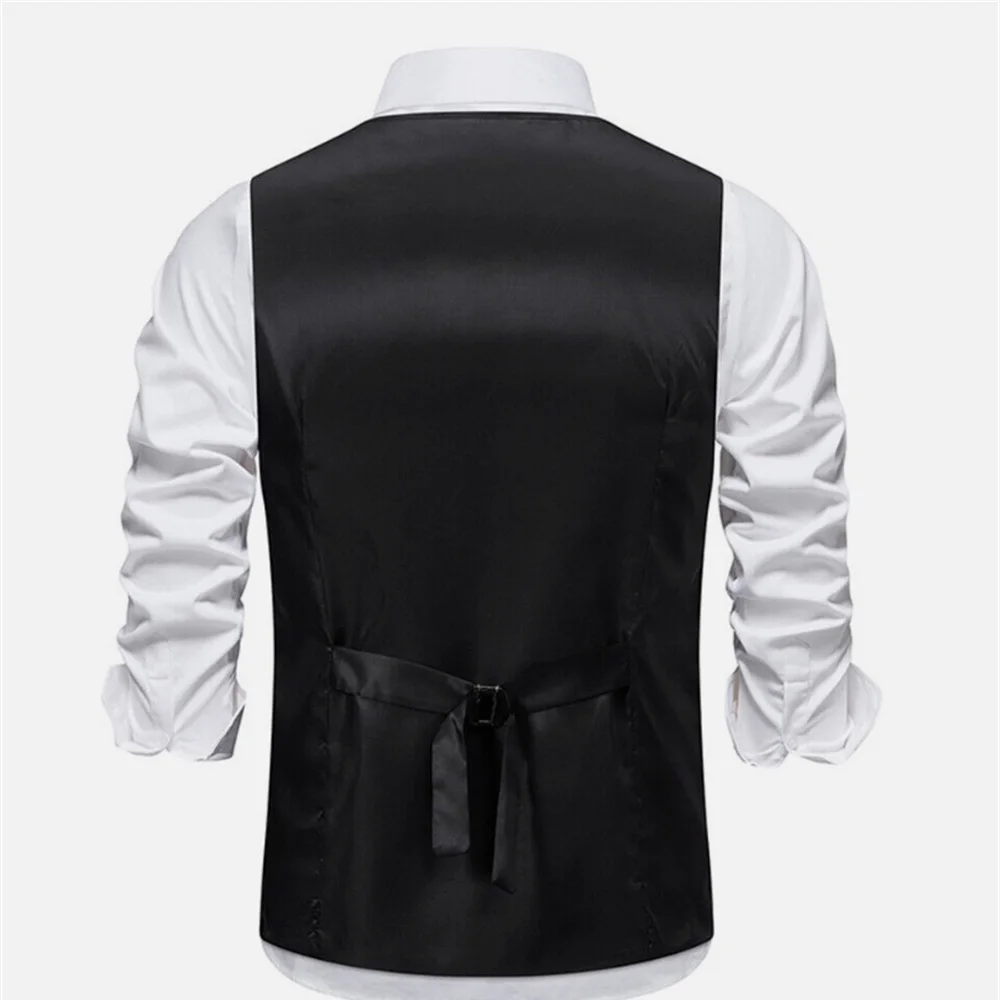 Cotton Vest For Men Formal Suit Male Jackets Work Wear Steampunk Men's Clothing Suits Gilet Casual Party Waistcoat  Weste
