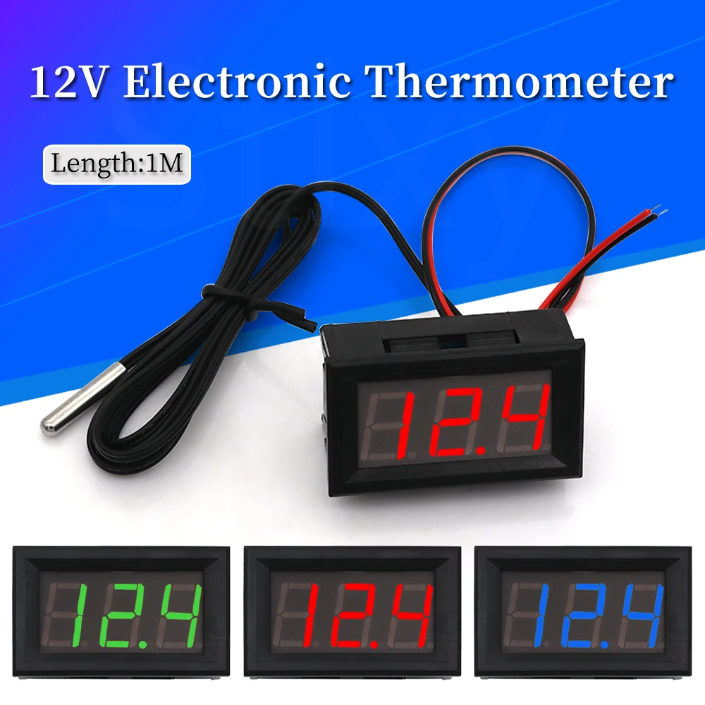 Digital Thermometer 0.56 inch Temperature Sensor Module Meter Detector With Sensors Probe DC 5-12V 0.56