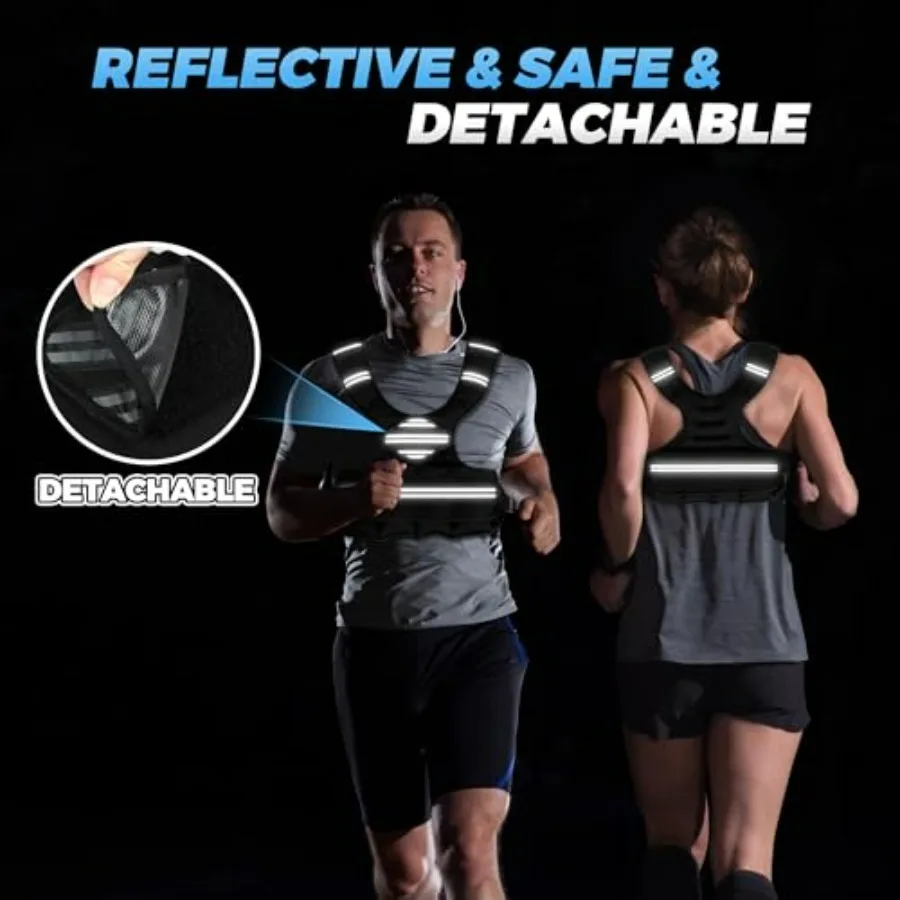 Adjustable Weighted Vest for Women Men, 6-18 LBS Weighted Walking Vest with 8 Ironsand Weights & Reflective Strip, Strength Trai