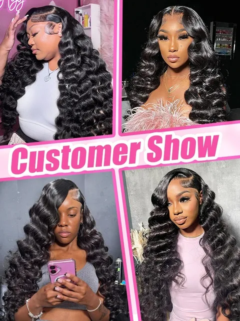 200 Density 100% Human Hair Loose Wave 13x6 HD Lace Frontal Wig 13x4 Curly Deep Wave Lace Front Wigs Wet And Wavy 36 38 40 Inch 6