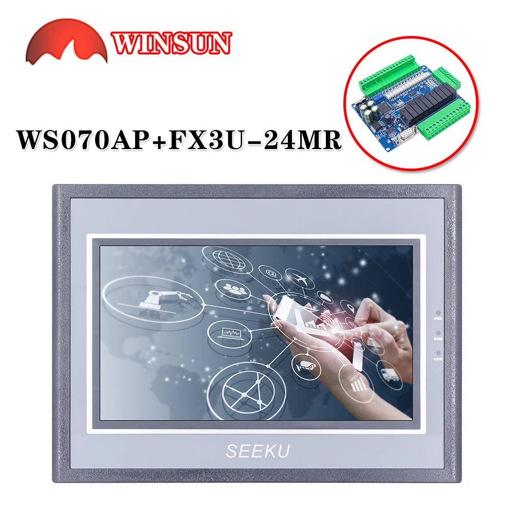 FX3U-14 -24 -32 -48 FX3U + HMI PLC  7 ġ ÷ ȭ  ̺ WS-070AP 