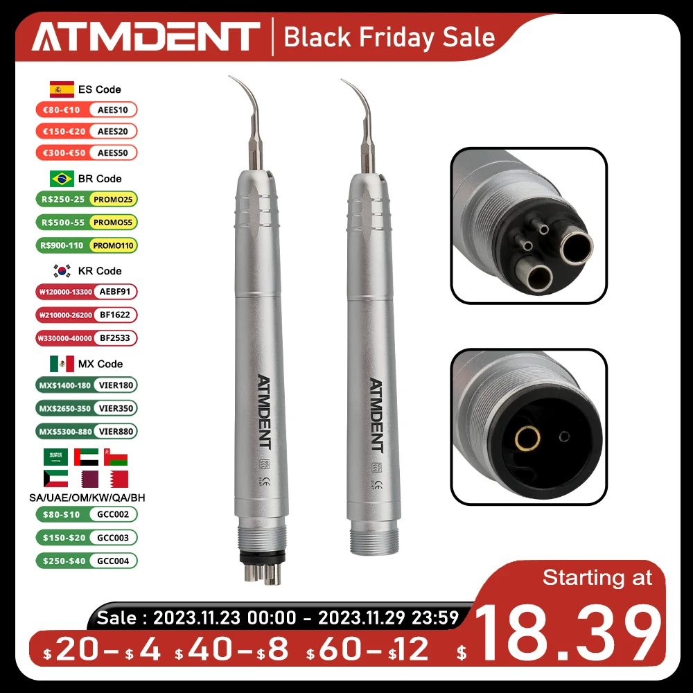 DentalUltrasonicAirScalerwith3TipsScalingHandpieceFrequency