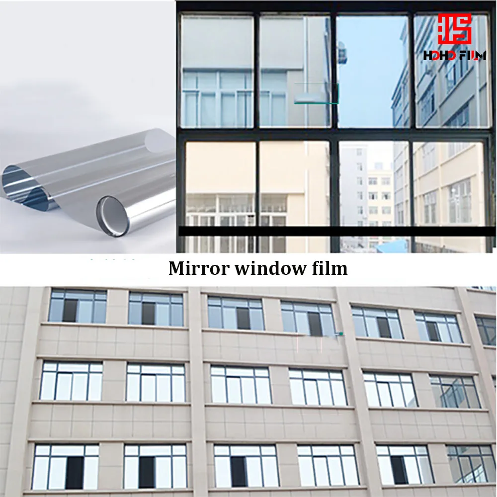 

HOHOFILM Roll Silver Window Film Mirrored Reflective Glass Foil House home Sticker Heat proof Adhesive sticker UV Proof