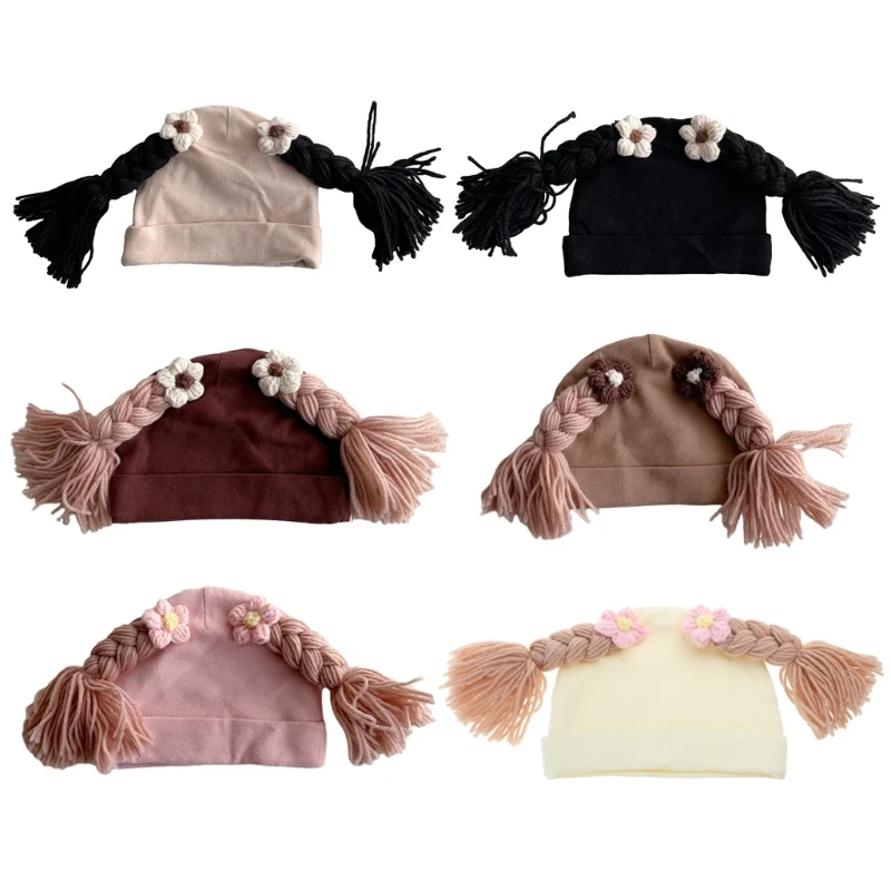 

Детская плетеная шапка, милые шапочки для плода для девочек, надежный головной убор с чепчиком, теплый и удобный головной убор