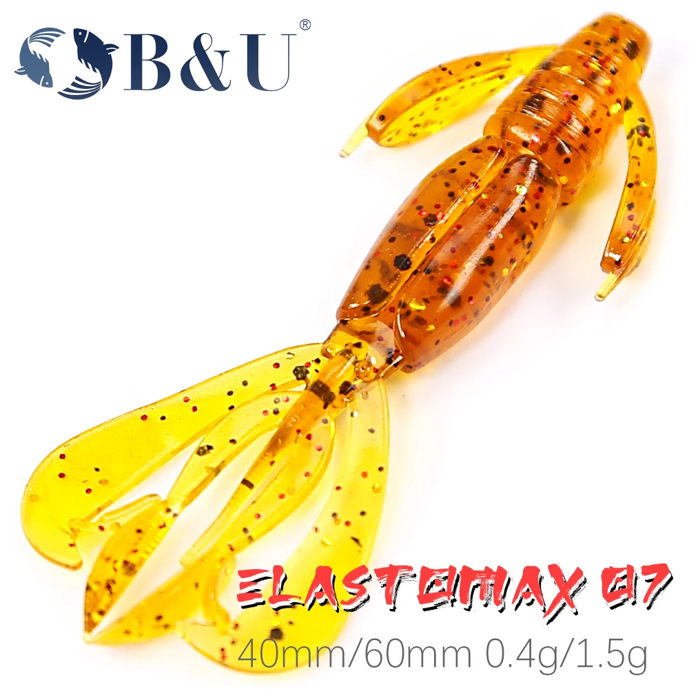B & U Floating Worm Craws Gamberetti Soft Bait Odore Con Sale Silicone Esche Artificiali Jig Wobblers Bass Carp Pesca Attrezzatura Da Pesca