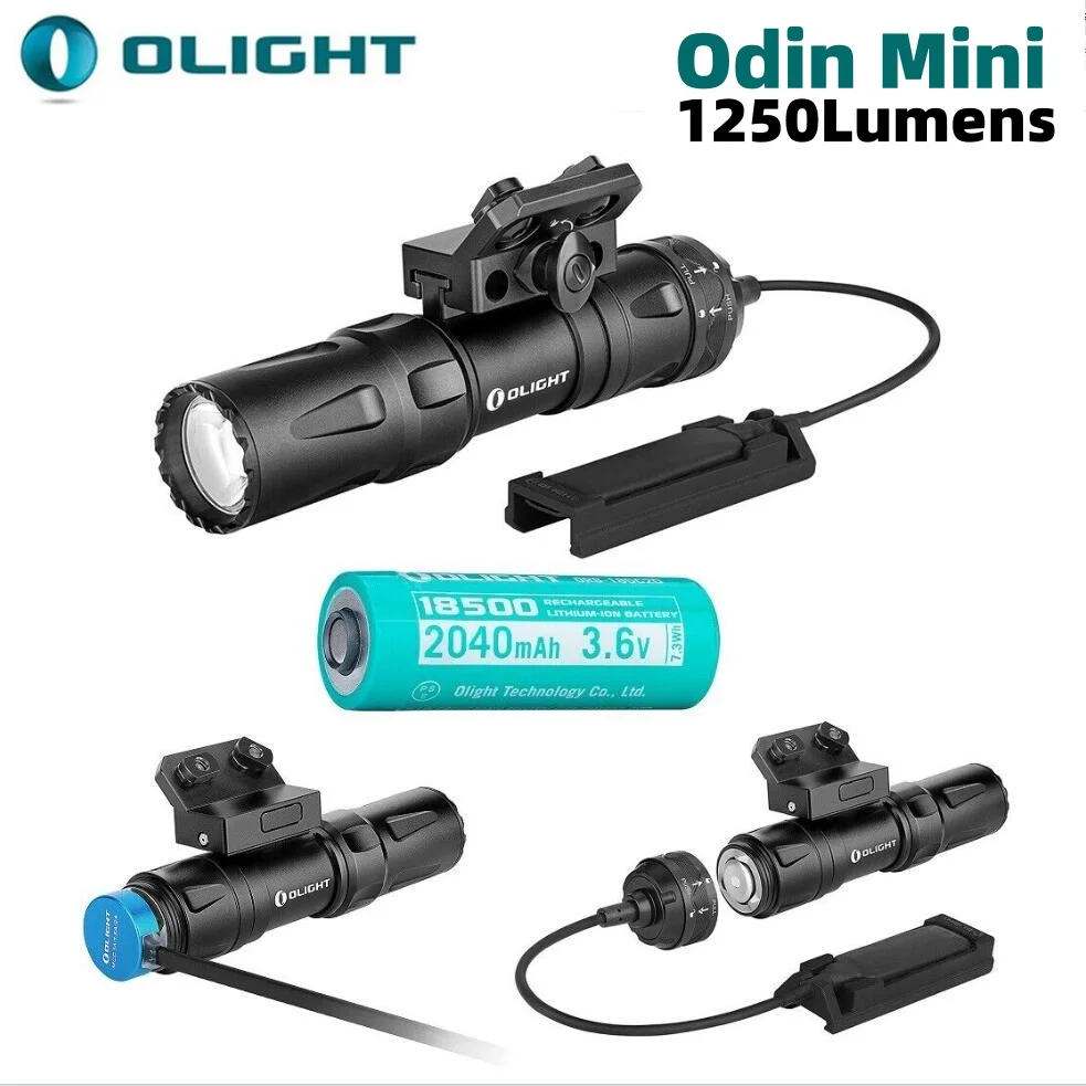 Olight Odin Mini 1250Lumen Torcia Tattica Magnetica Ricaricabile Arma M-Lok Mount Pressostato Remoto Aggiungi Batteria