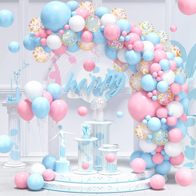 Decoraciones de baby shower para niña, kit de decoración de fiesta de bebé  rosa de 56 piezas con guirnalda de globos, pancarta de fondo y mantel para