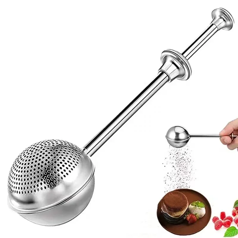 Fine Mesh Strainer Mesh Strainer Flour Sifter Powder Sieve Powder Sugar Shaker Baking Tools 304 Stainless Steel Flour Powder Filter Spoon Baker Dusting Wand For Sugar Flour Spices