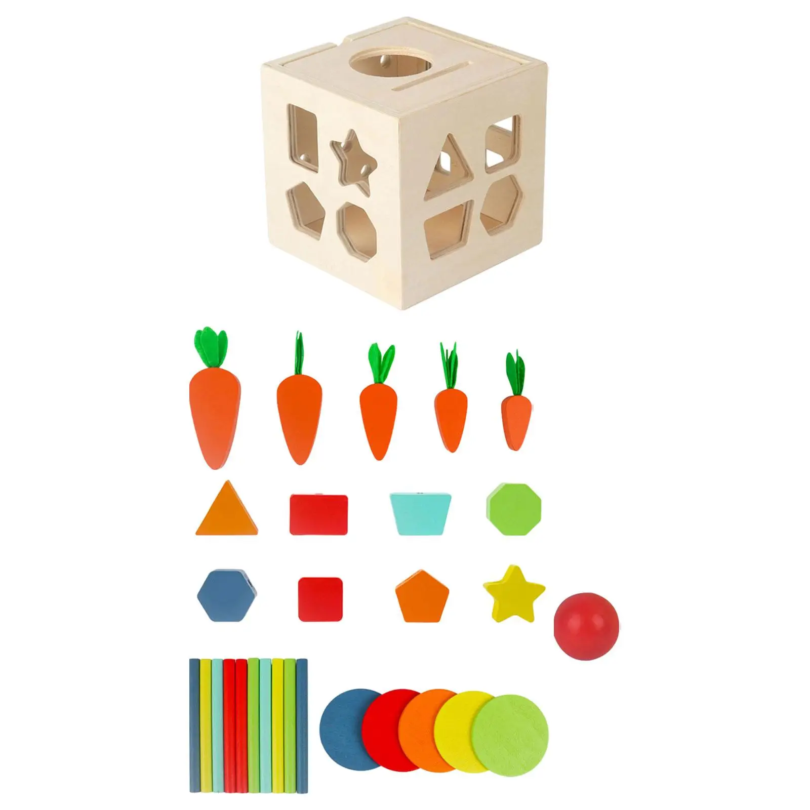 

Montessori Wooden Toys Developmental Toy Learning Sensory Toys Color Shape Sorter for Preschool Kids Baby Toddlers Birthday Gift