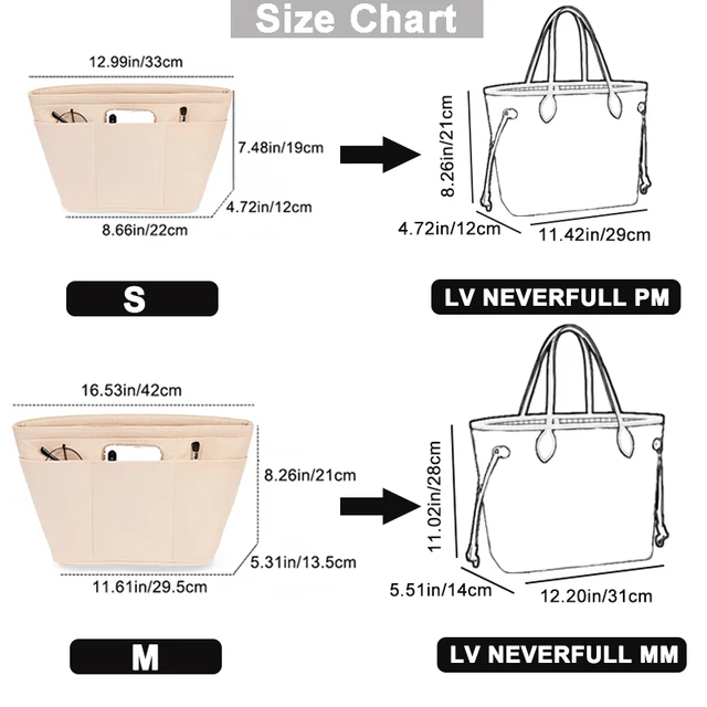 EverToner for LV Neverfull PM MM Felt Insert Bag Organizer Makeup Handbag  Organizer Travel Inner Purse Women Portable Cosmetic I - AliExpress