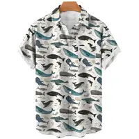 2024 Summer Men's Shirts Sea Animals Seahorse Fish 3d Loose Hawaiian Casual Short Sleeve Tops 1