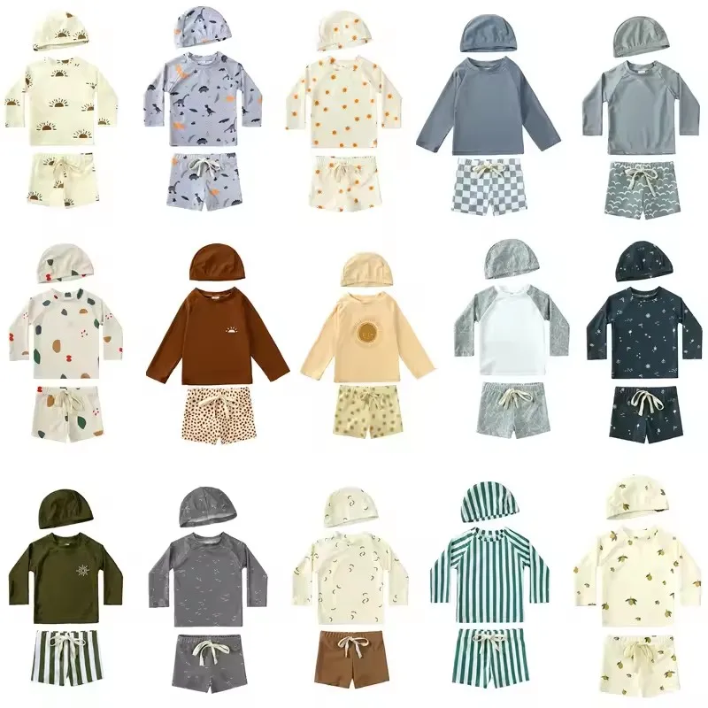 UV Baby Boy Swimsuit One Piece Swimming Jumpsuit Ruffles Bathing Suit SPF 50+ Long Sleeve Kids Swimwear for Girls 1-7 Years