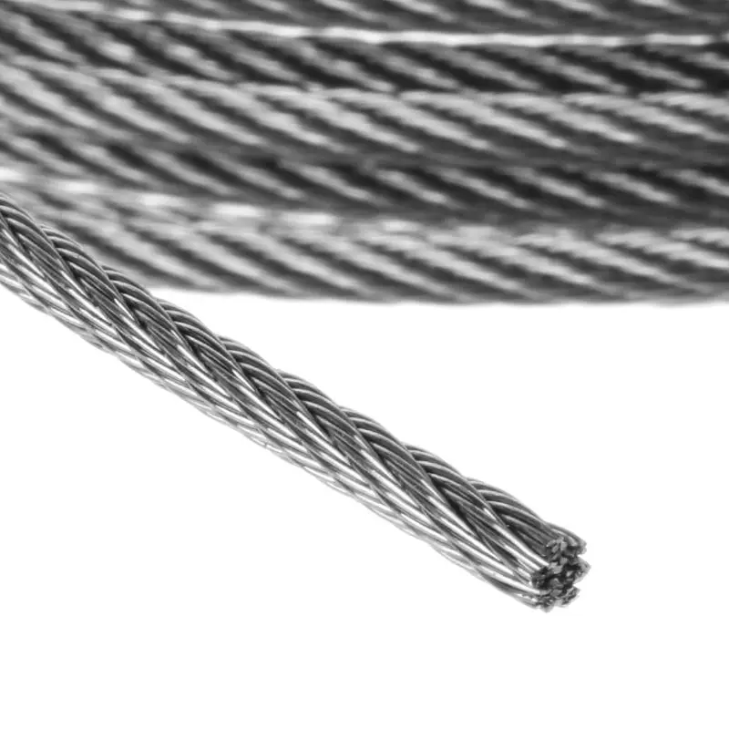 Cuerda de alambre de acero inoxidable 304, 10m, Cable de elevación de pesca suave 7 × 7, tendedero