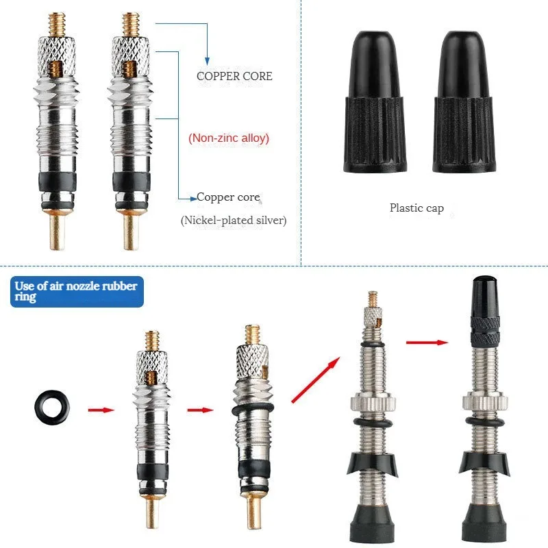 40/60/80/100/120mm Tubeless Valves Bike Aluminum Alloy Presta Nipples Removable Core Air Valve For Road MTB Bicycle bicycle air valve bicycle tubeless valve bicycle valve