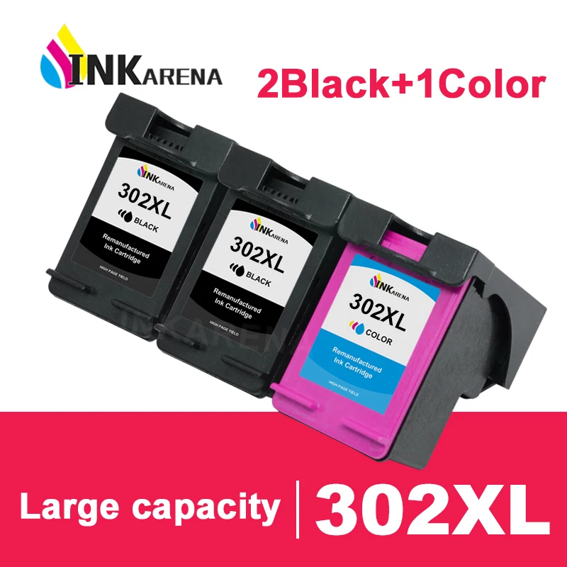 Inkarena Sostituzione Per Hp 302 Xl Hp 302 Hp 302Xl Cartuccia D'Inchiostro Per Stampante Hp Deskjet 2130 Envy 4520 Officejet 4650 Deskjet 3630