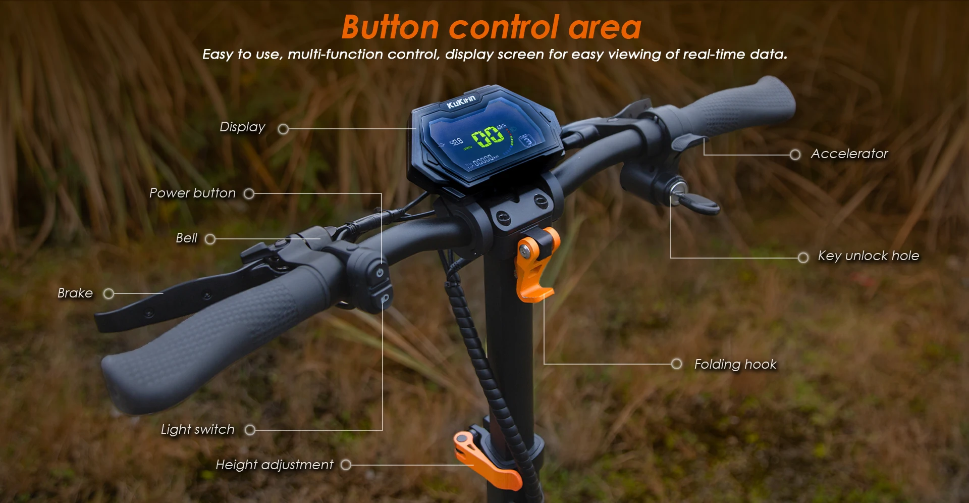 Scooter elettrico pieghevole KuKirin G2 Pro (VMP) da 9" - Motore da 500 W, batteria da 48 V 15,6 Ah, velocità massima 25 km/h, portata 65 km - immagine 5