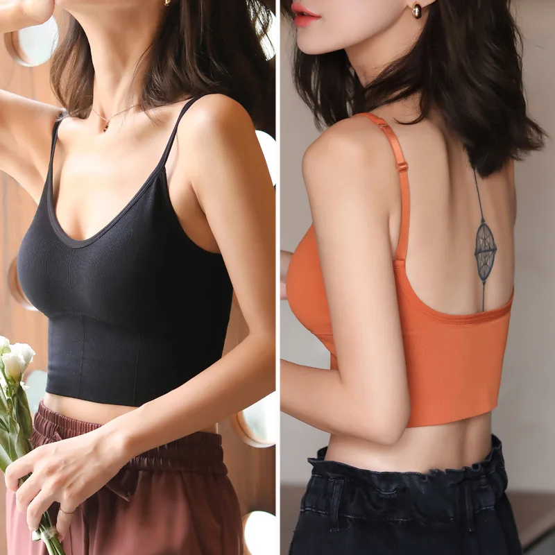 Women Summer V Neck Backless Tank Tops