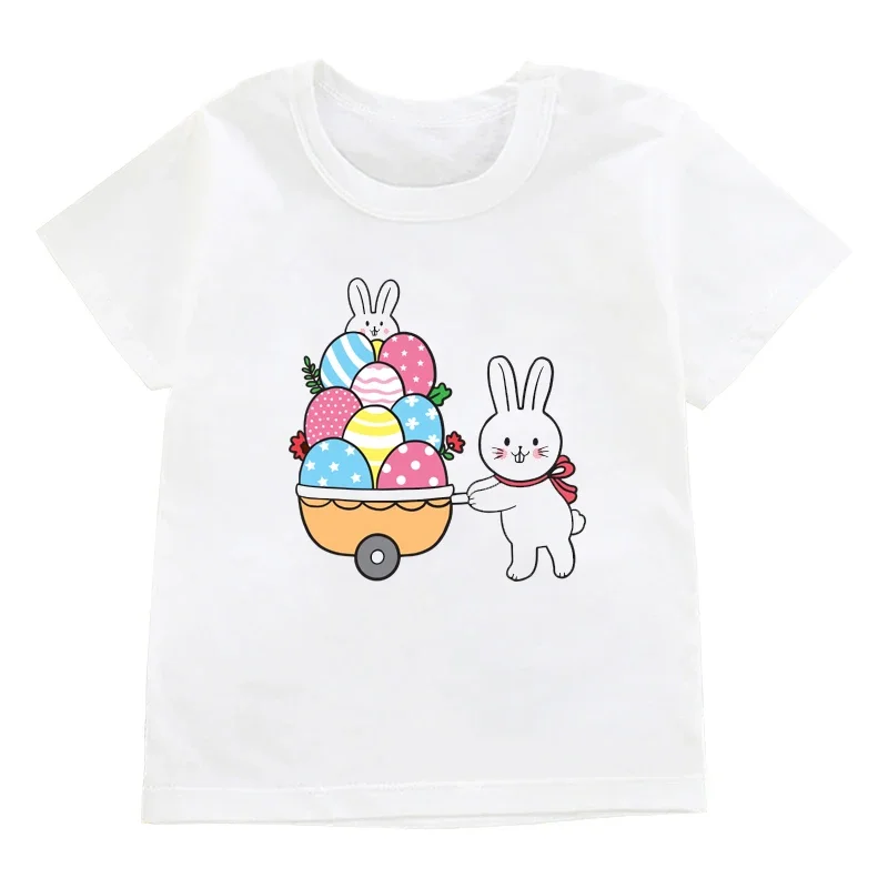thumbnail image 1 of Nueva camiseta de algodón con diseño de huevos de Pascua para niños y hermanos, ropa para niños con bonito conejito, camiseta para bebé niño o niña, 1 of 5