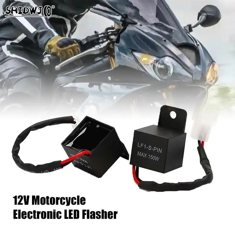 

High-quality Modify 12A 2Pin Electronic LED Flasher Relay For Motorcycle Motor Turn Signal Bulb Hyper Flash