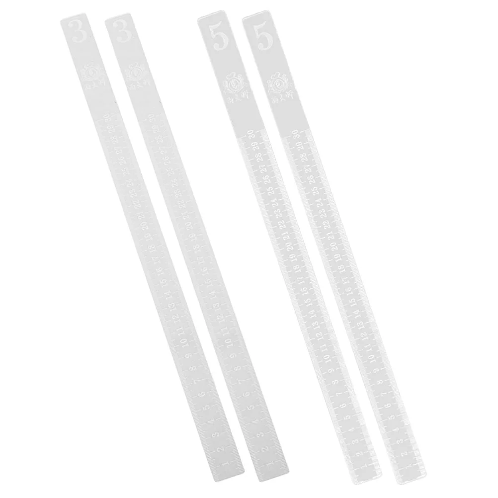 

2 Pairs Leveling Tool Biscuit Balance Cookie Ruler Acrylic Measuring Dough Strips Rolling Pin Guides Sticks Thickness Flat