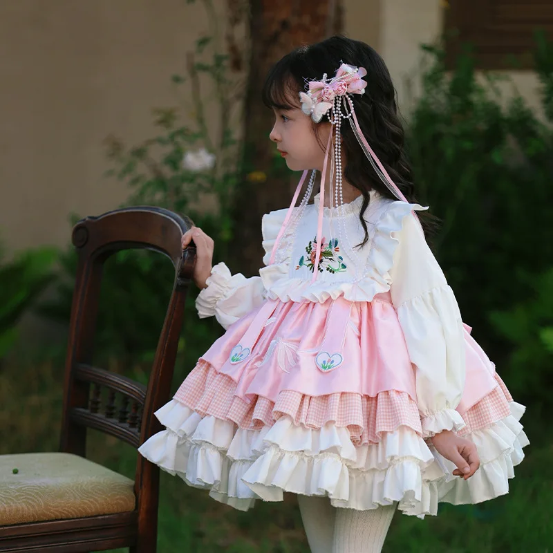 New Children's Lolita Princess Dress Girl's Birthday Ball Wedding Evening Dress