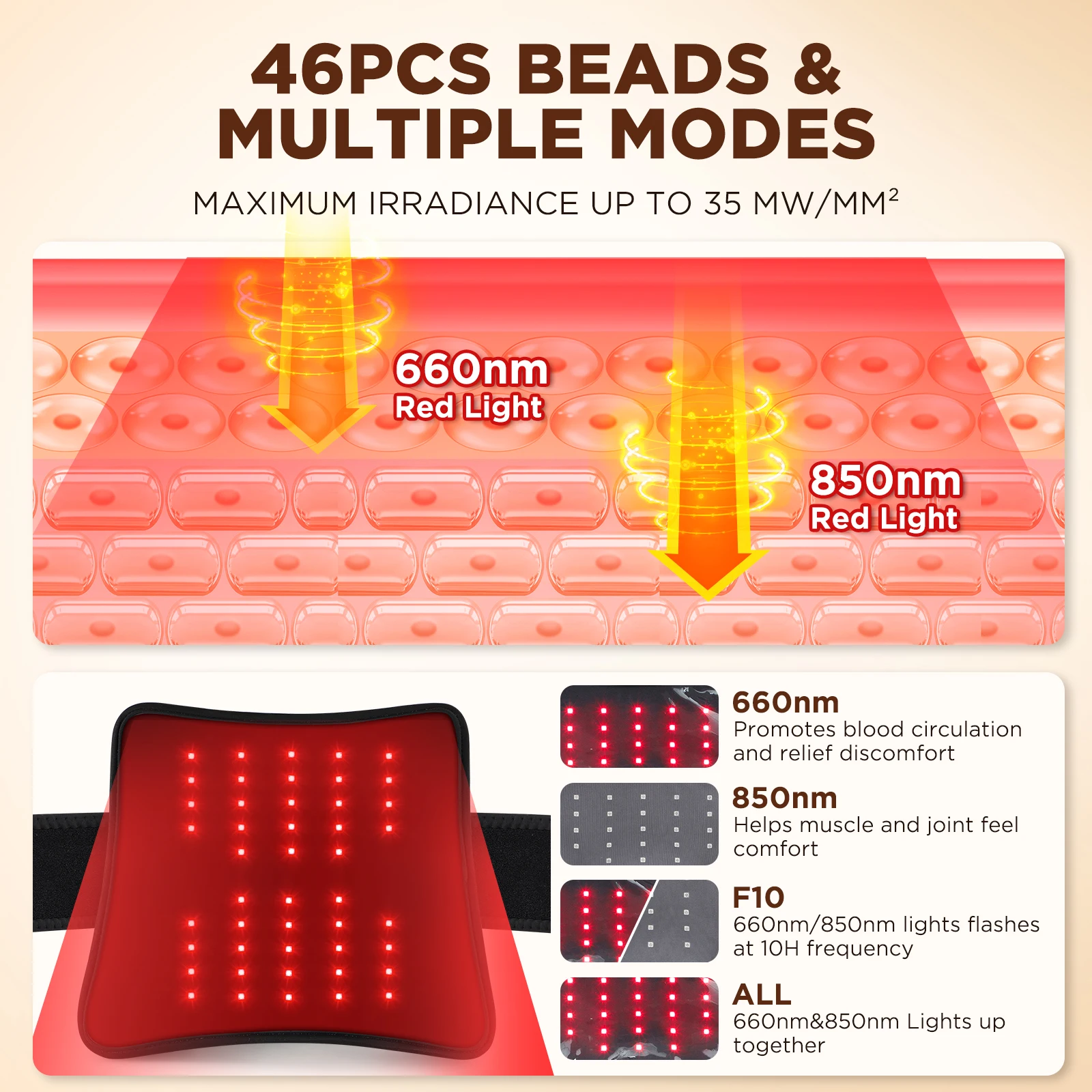 Red Light Massage Pad for Waist Abdomen Relief