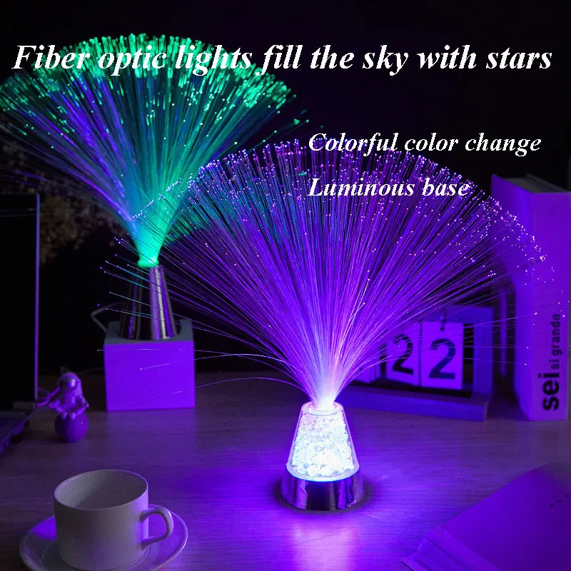 

Fiber optic lamp, Fashing Fiber Optic Flower, Emitting Colorful Stars, Changing Color Fiber Optic lamp