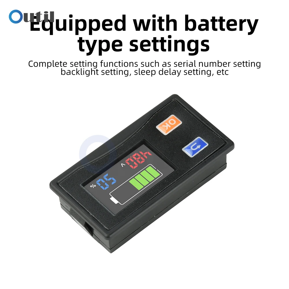Indicatore di Tensione della Batteria con Display LCD, Ampio Range di Ingresso 9-120V, Visualizzazione in Tempo Reale per Batterie Acido, Li-ion, LiFePO4 - immagine 2