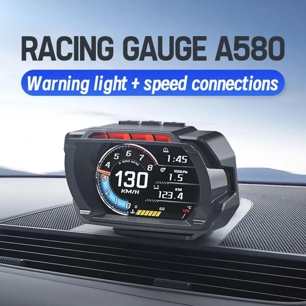 

A580 Car Head Up Display Auto Gauge HUD GPS+OBD System Car Projector Speedometer With Car Fault Clear Car Electronic Accessories