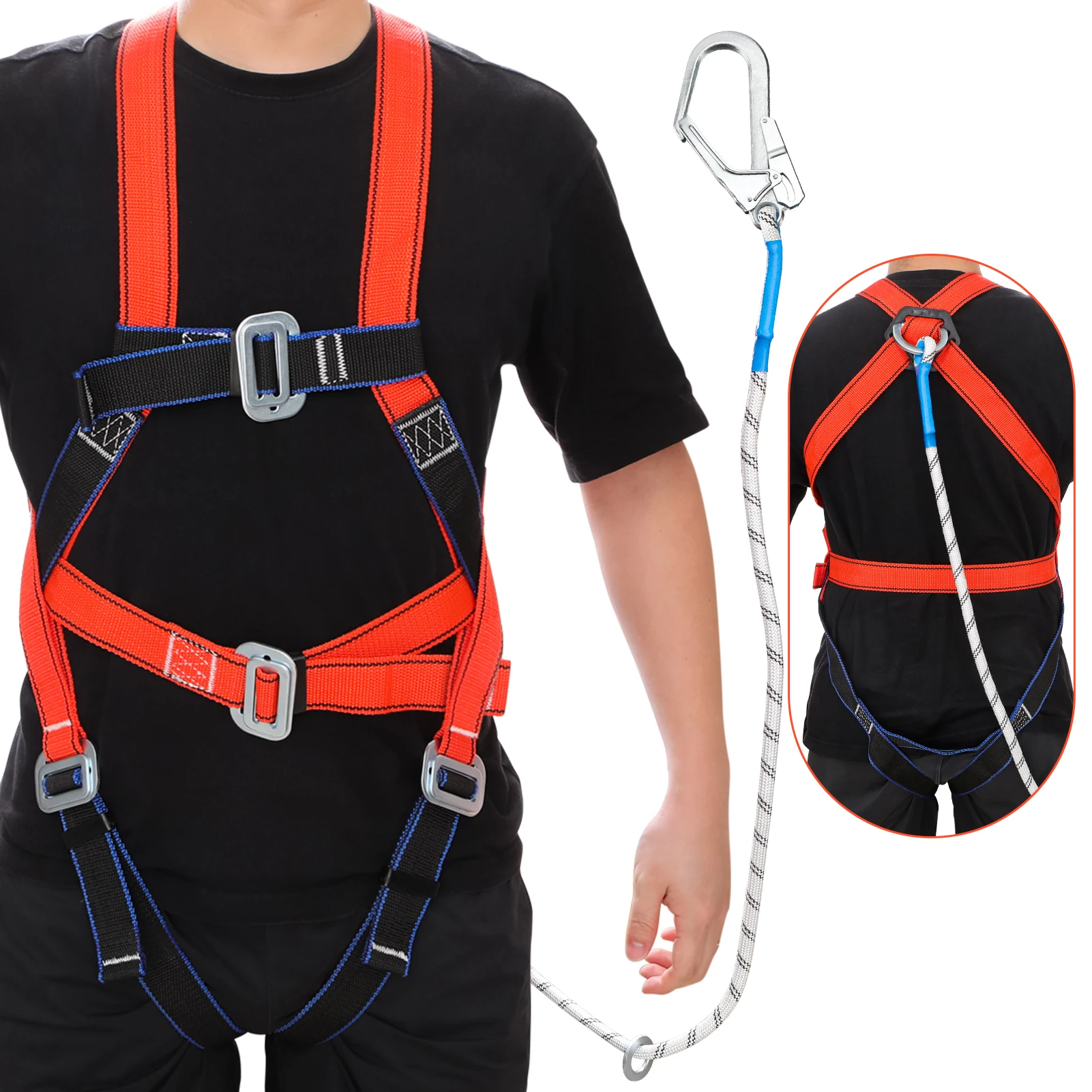 Safety Roofing Harness with Hook Chest Waist Crotch Adjustment for Air-conditioning Installation safety harnesses