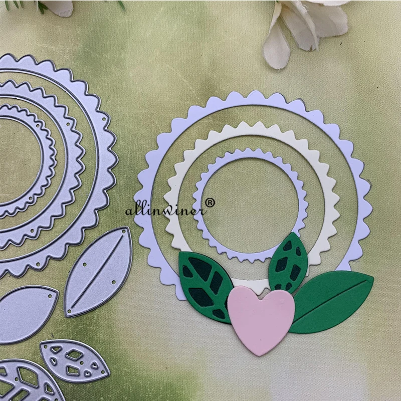 

Heart leaf ring Metal Cutting Dies for DIY Scrapbooking Album Paper Cards Decorative Crafts Embossing Die Cuts
