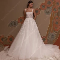 Sheer Tulle Wedding Dresses For Women Backless Prom Gowns New Elegant Mopping Length Princess Ball Vestidos De Novias Customized 1